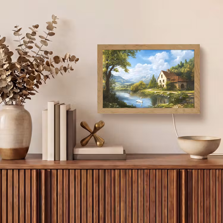 Zwaan - Bomen - Rust Light Box met kabel (Tafellamp) klein -sfeer2