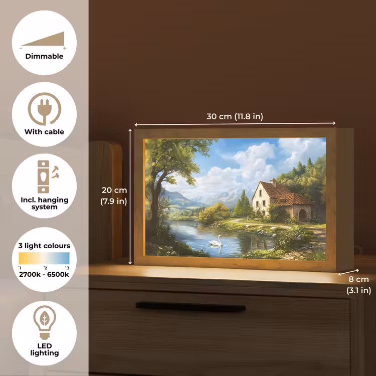 Zwaan - Bomen - Rust Light Box met kabel (Tafellamp) klein -USP_EN