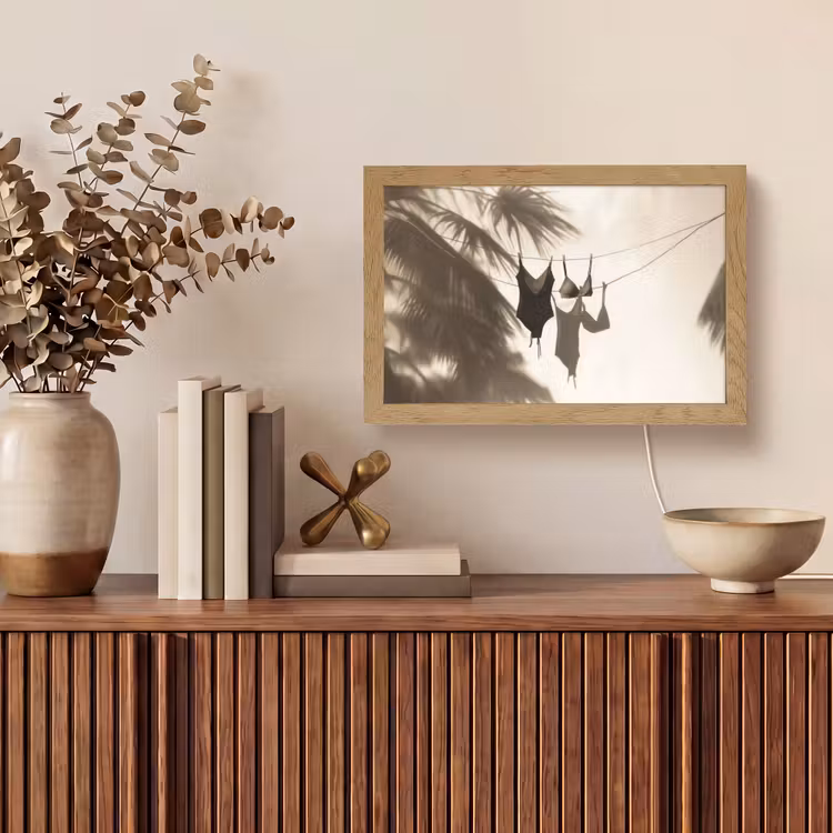 Badkleding - Palmbomen - Schaduw - Tropisch Light Box met kabel (Tafellamp) klein -sfeer2