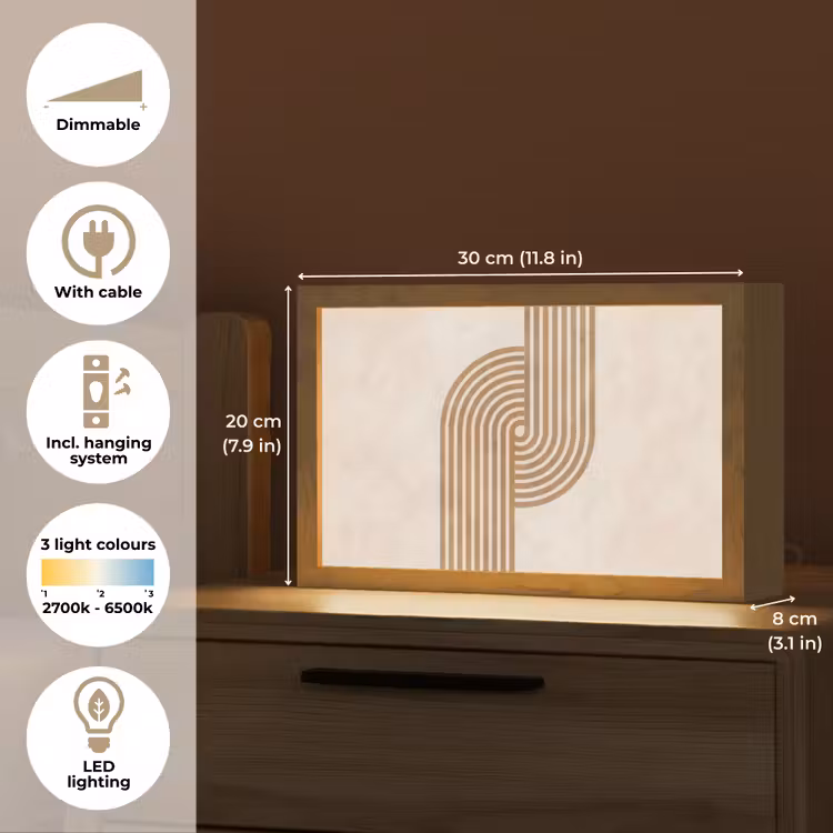 Symmetrische bocht - Koperkleurig Light Box met kabel (Tafellamp) klein -USP_EN