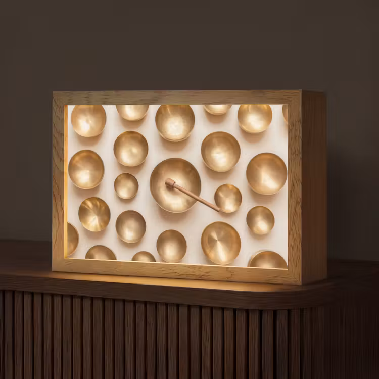 Symmetrisch - Goud - Brons - Balans Light Box met kabel (Tafellamp) klein -z3d_website
