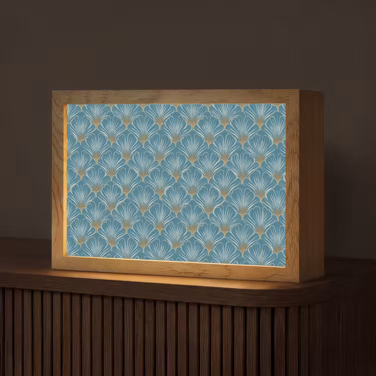 Symmetrisch - Patroon - Blauw Light Box met kabel (Tafellamp) klein 924 -z3d_website