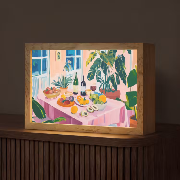 Tafel - Wijn - Fruit Light Box met kabel (Tafellamp) klein -z3d_website