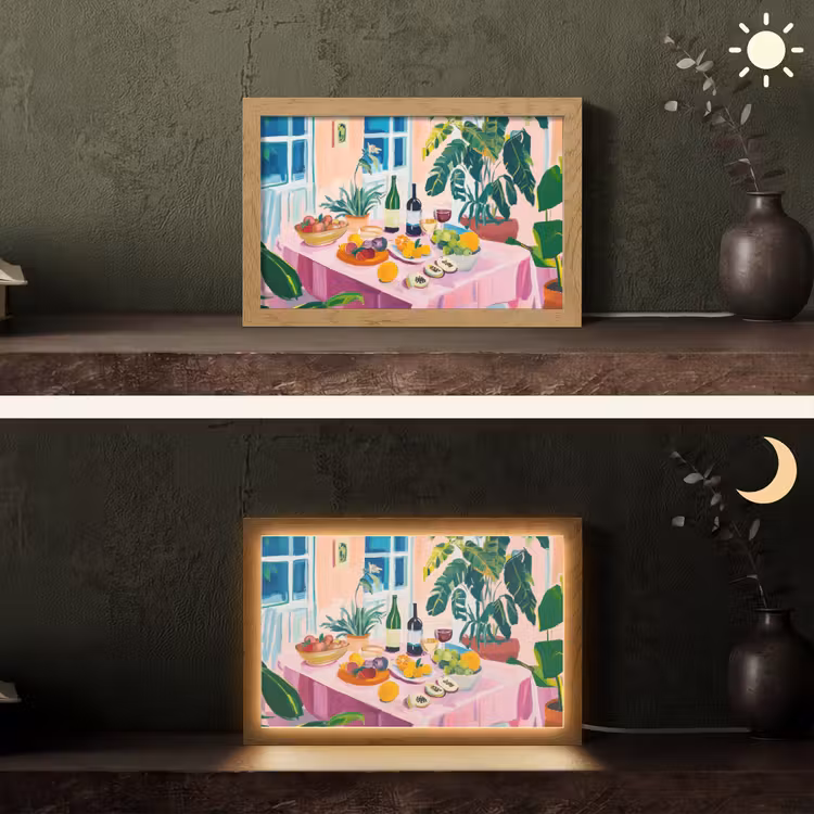 Tafel - Wijn - Fruit Light Box met kabel (Tafellamp) klein -sfeer3