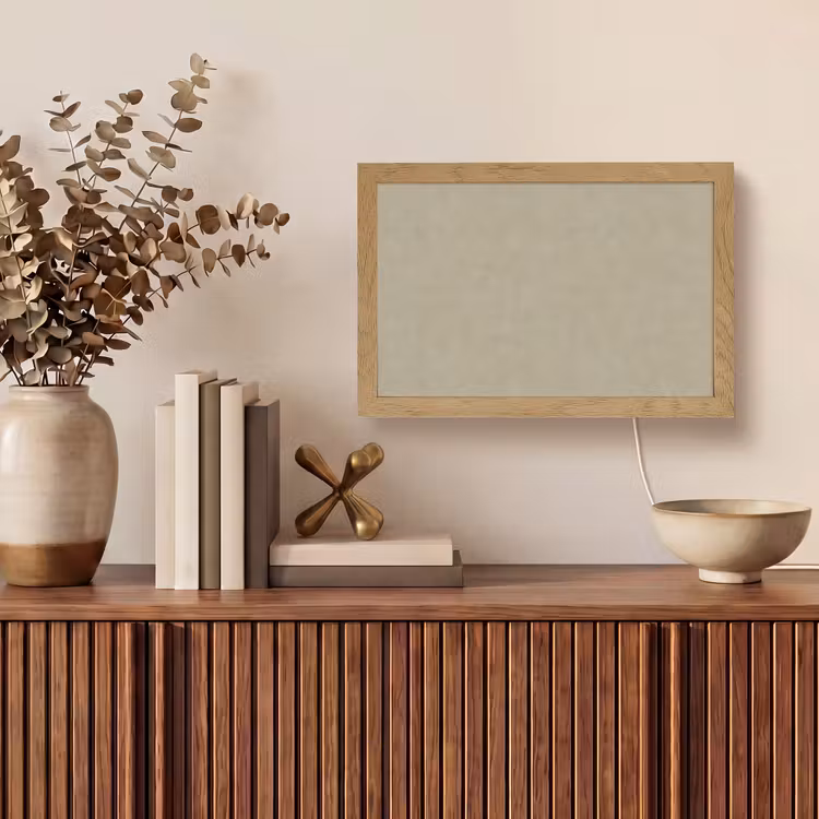 Taupekleur - Gewolkt textuur - Natuurlijk Light Box met kabel (Tafellamp) klein 924 -sfeer2