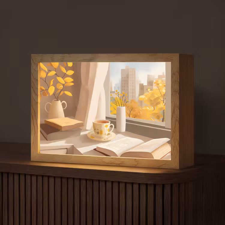 Thee - Boek - Thee - Herfst Light Box met kabel (Tafellamp) klein -z3d_website