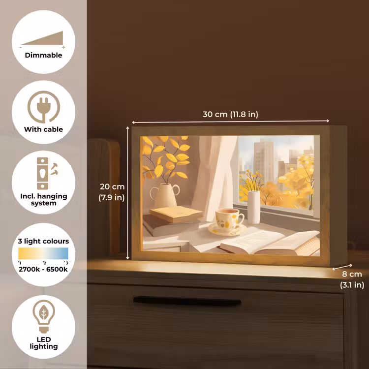 Thee - Boek - Thee - Herfst Light Box met kabel (Tafellamp) klein -USP_EN