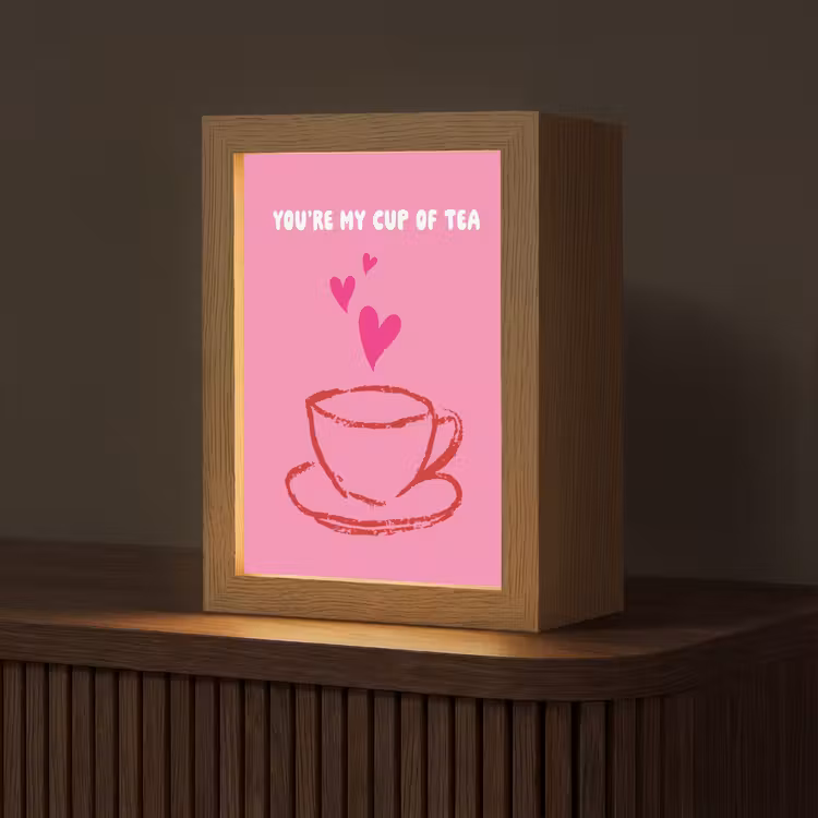 Thee - Roze - Valentijn - Tekst Light Box met kabel (Tafellamp) klein -z3d_website