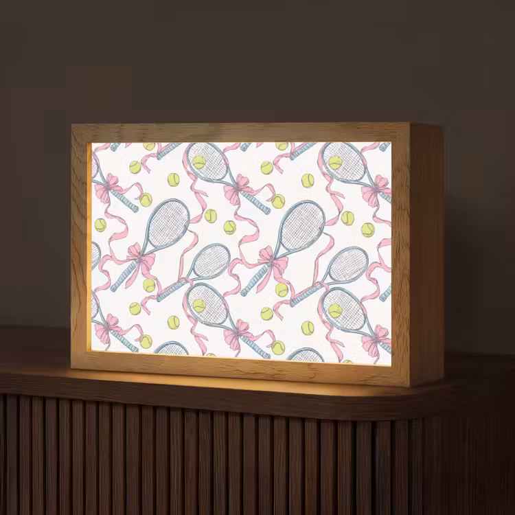 Tennis - Strikken - Kleurrijk Light Box met kabel (Tafellamp) klein 924 -z3d_website