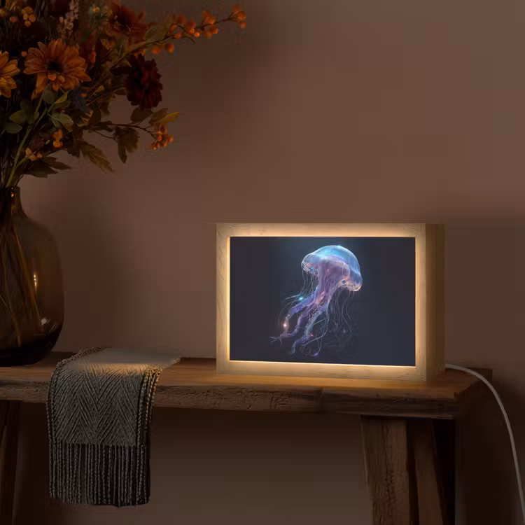 Tentakels - Kwal - Paars - Sprankeling Light Box met kabel (Tafellamp) klein -sfeer4