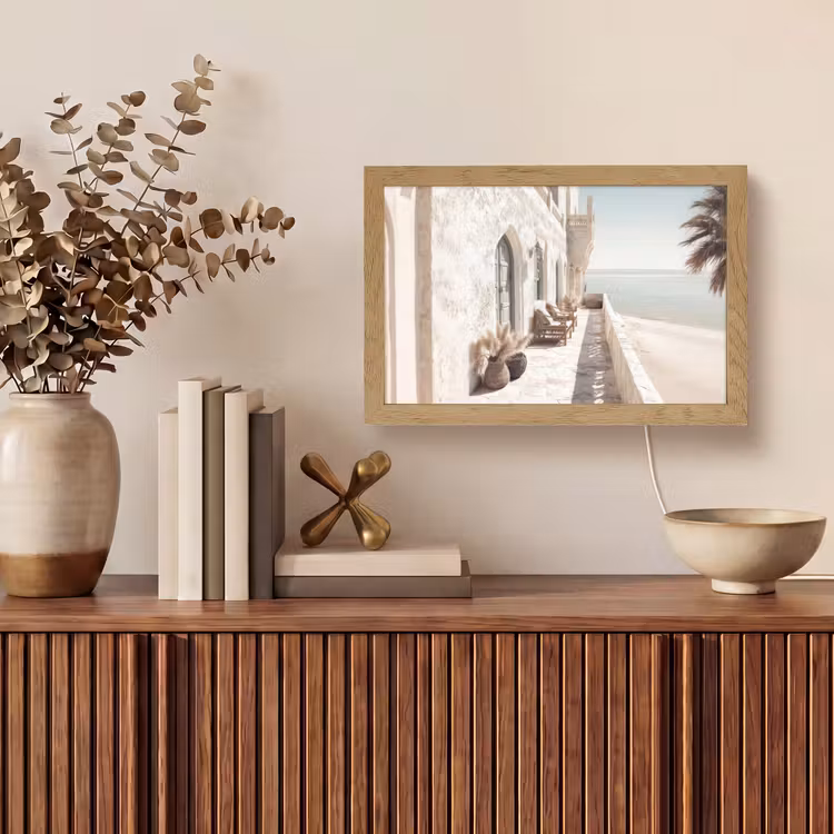 Terras - Stoelen - Strand - Beige Light Box met kabel (Tafellamp) klein -sfeer2