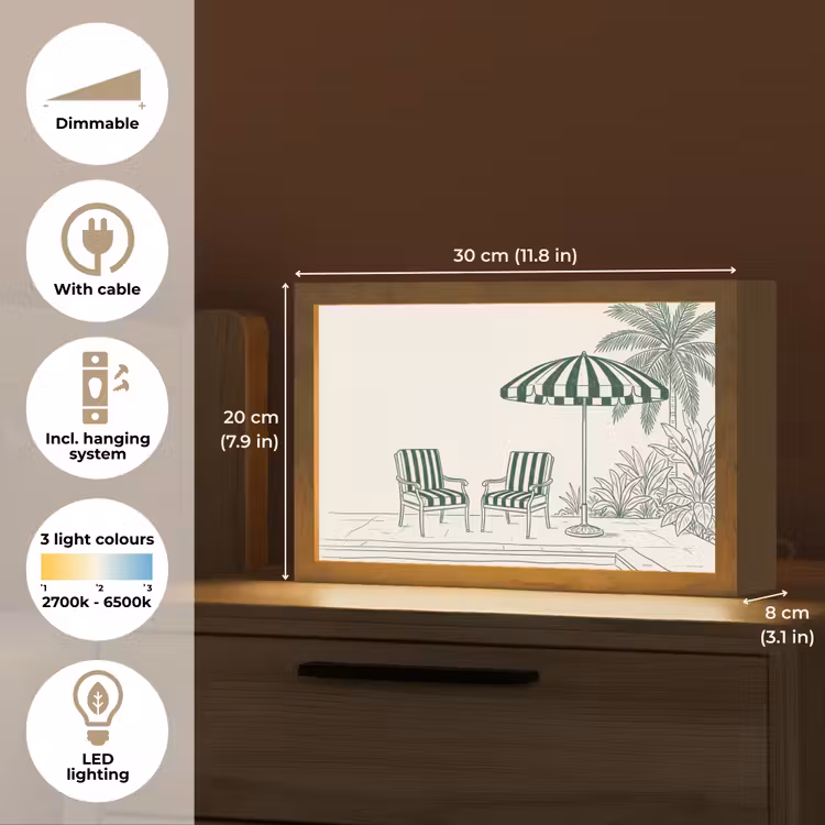 Terras - Illustratie - Groen Light Box met kabel (Tafellamp) klein -USP_EN