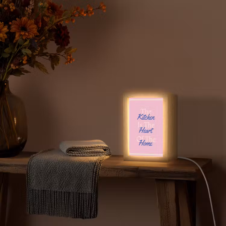 Tekst - Blauw - Keuken - Kader Light Box met kabel (Tafellamp) klein -sfeer4