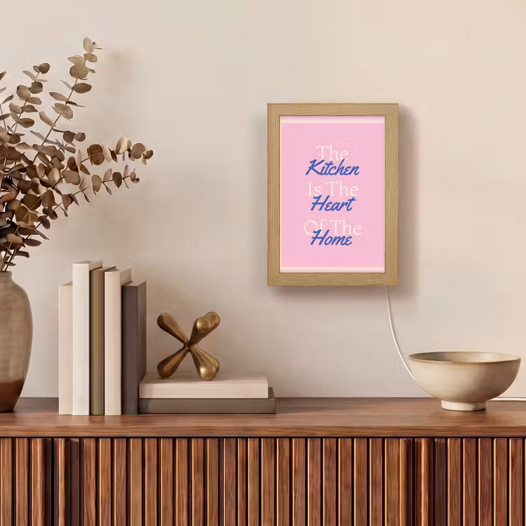 Tekst - Blauw - Keuken - Kader Light Box met kabel (Tafellamp) klein -sfeer2