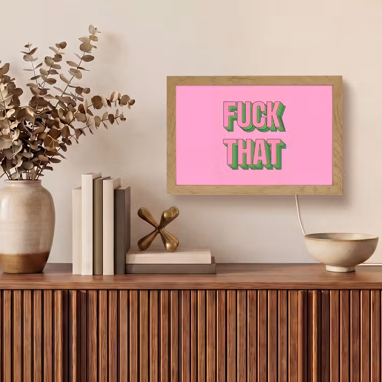 Tekst - Bold - Roze Light Box met kabel (Tafellamp) klein -sfeer2