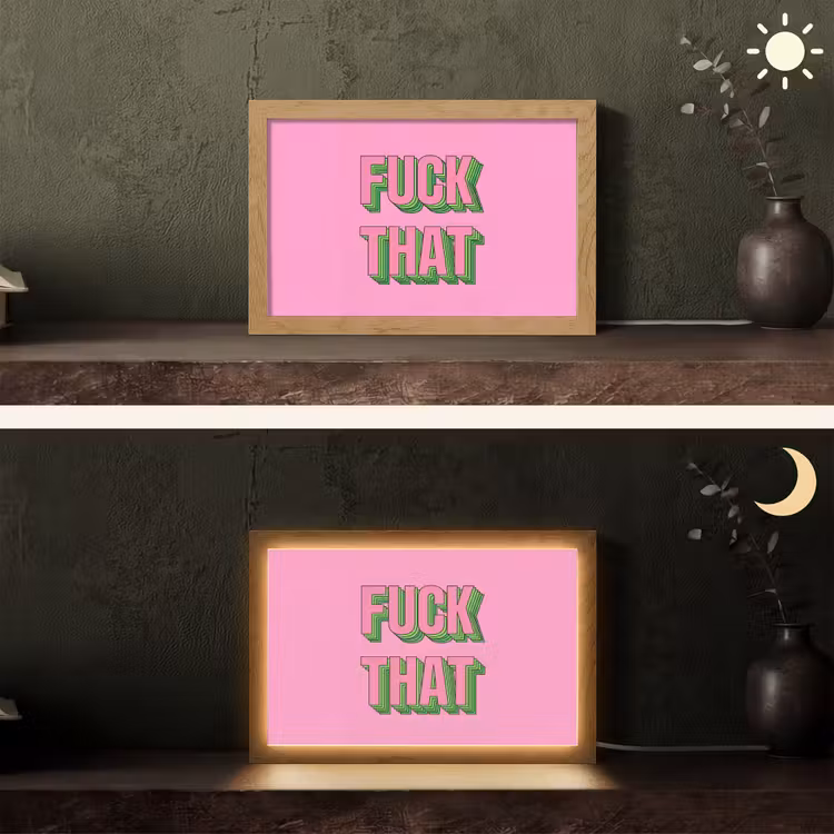Tekst - Bold - Roze Light Box met kabel (Tafellamp) klein -sfeer3
