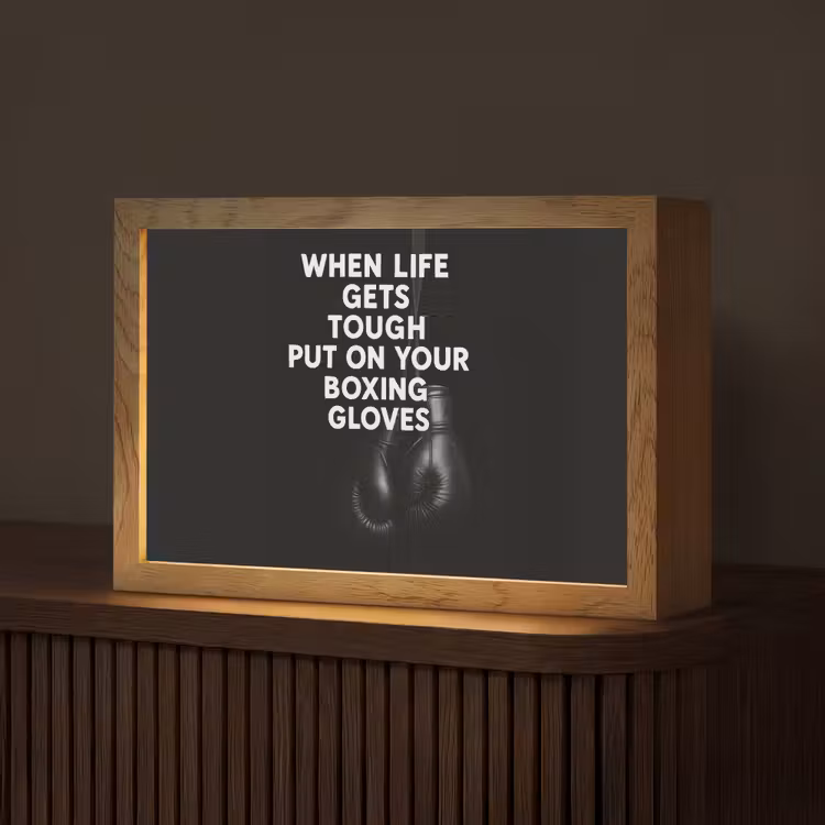 Tekst - Bokshandschoenen - Wit Light Box met kabel (Tafellamp) klein -z3d_website