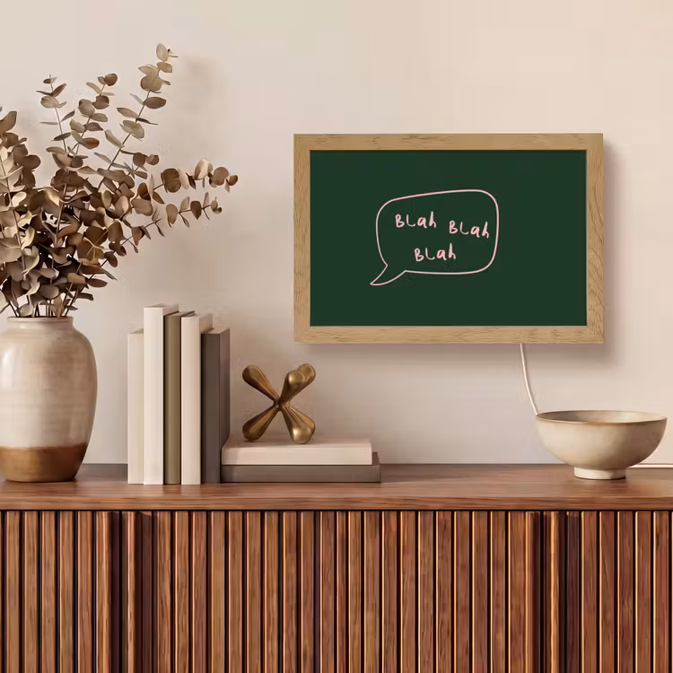 Tekstwolkje - Donkergroen - BLAH BLAH BLAH Light Box met kabel (Tafellamp) klein -sfeer2