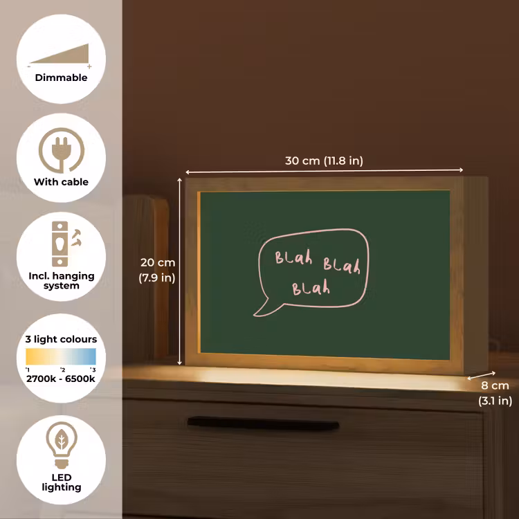 Tekstwolkje - Donkergroen - BLAH BLAH BLAH Light Box met kabel (Tafellamp) klein -USP_EN