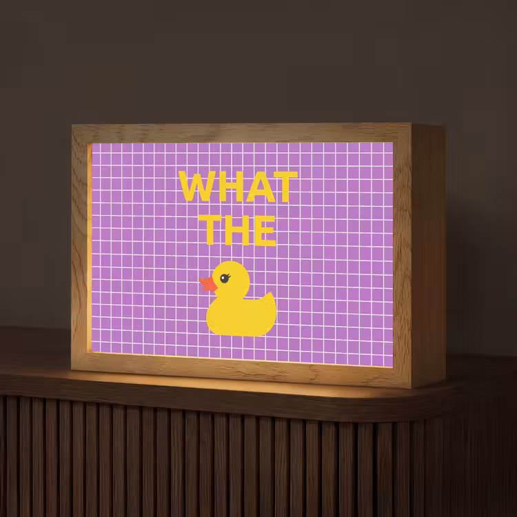 Tekst - Eend - Paars Light Box met kabel (Tafellamp) klein -z3d_website