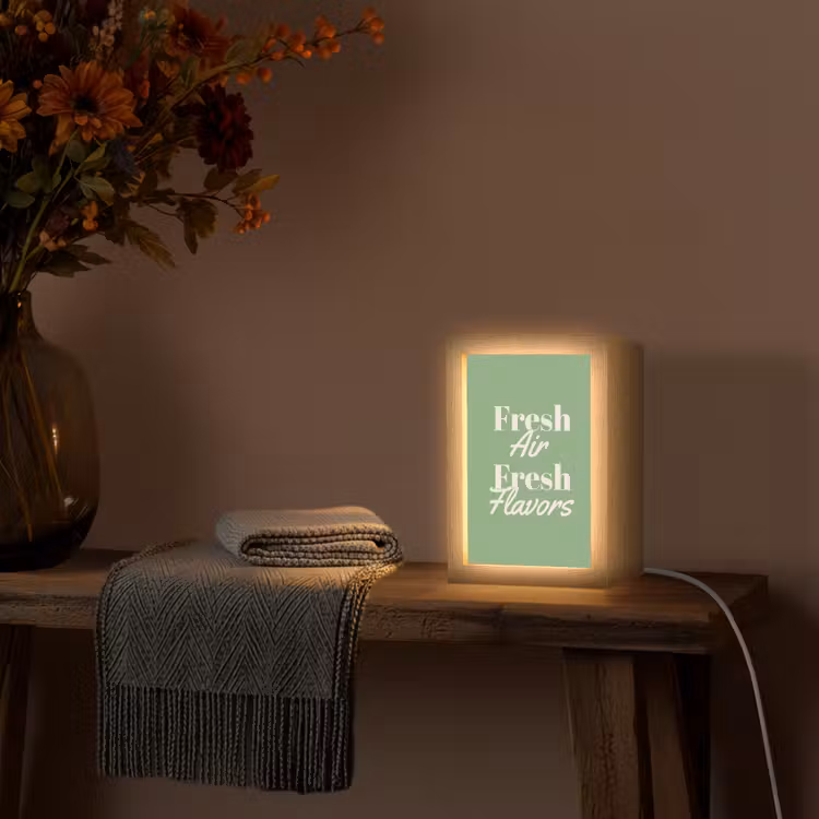 Tekst - Groen - Sierlijk - Letters Light Box met kabel (Tafellamp) klein -sfeer4
