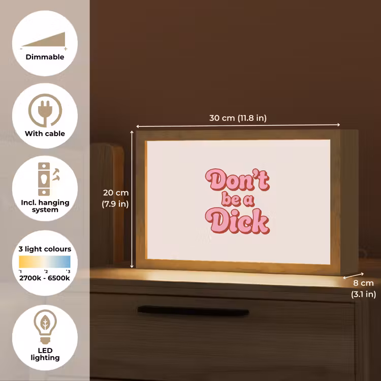 Tekst - Boodschap - Roze Light Box met kabel (Tafellamp) klein -USP_EN