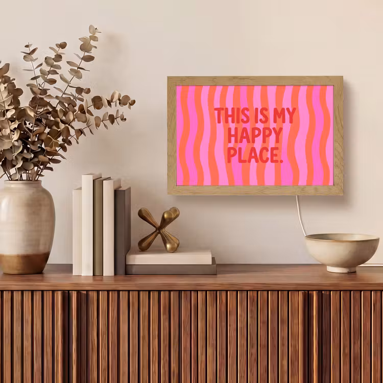 Tekst - Modern - Kleurrijk Light Box met kabel (Tafellamp) klein -sfeer2