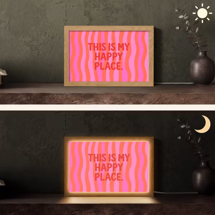 Tekst - Modern - Kleurrijk Light Box met kabel (Tafellamp) klein -sfeer3