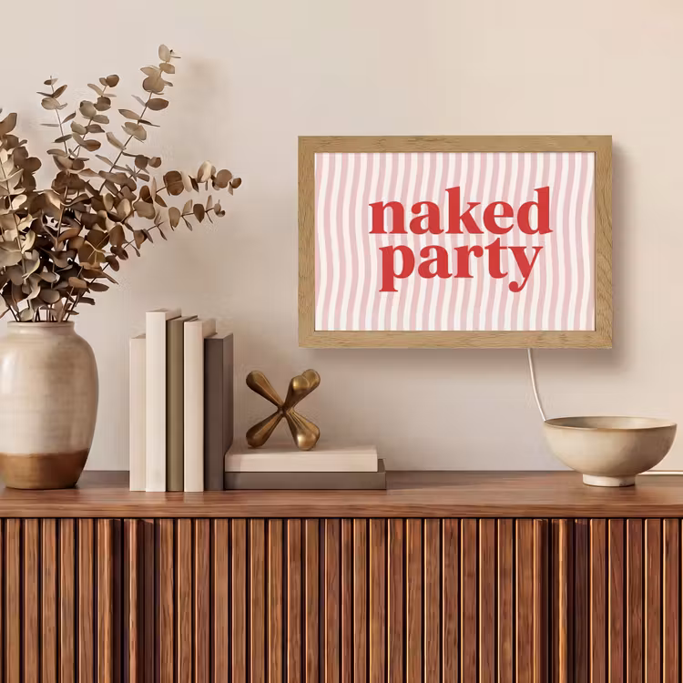 Tekst - Modern - Strepen Light Box met kabel (Tafellamp) klein -sfeer2