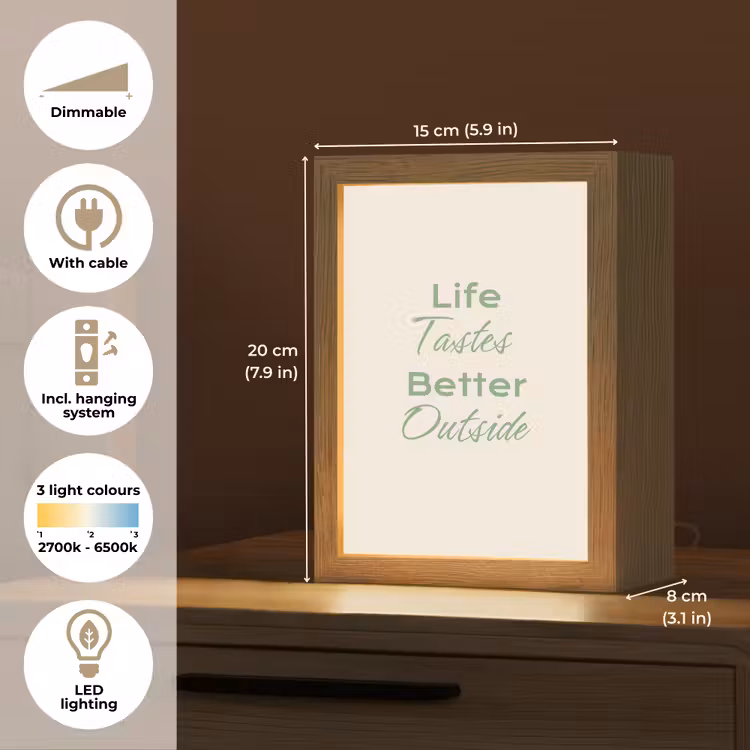 Tekst - Sierlijk - Letters - Groen Light Box met kabel (Tafellamp) klein -USP_EN