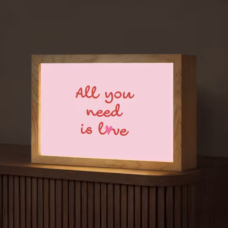 Tekst - Roze - Love - Hart Light Box met kabel (Tafellamp) klein -z3d_website