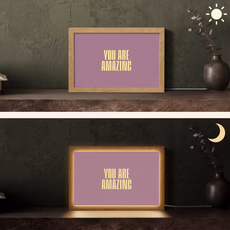 Tekst - Paars - Amazing Light Box met kabel (Tafellamp) klein -sfeer3