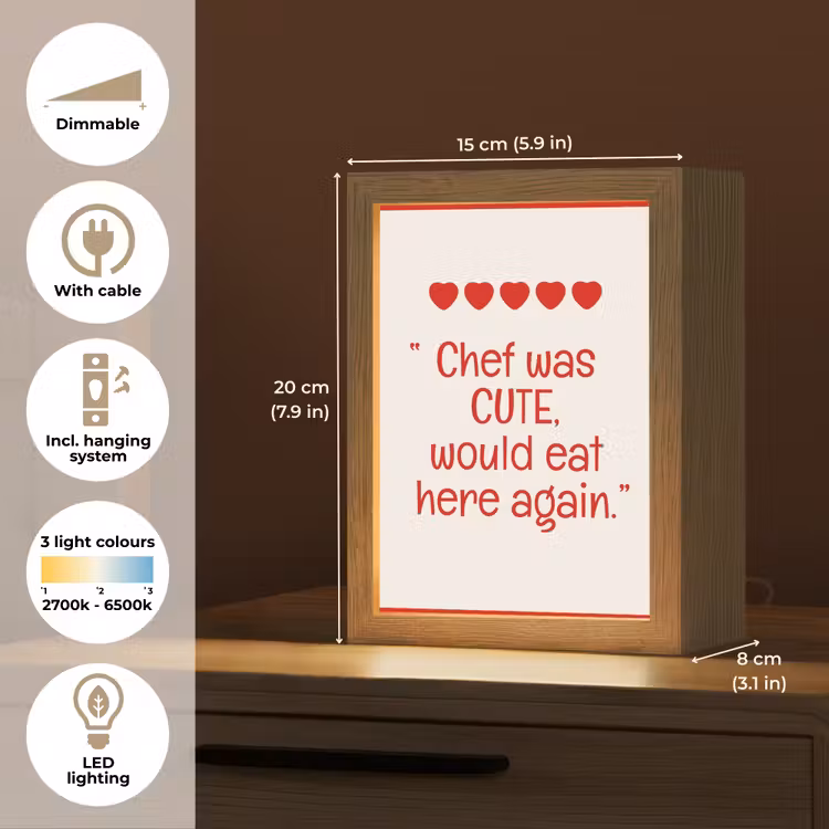 Tekst - Rood - Hartjes Light Box met kabel (Tafellamp) klein -USP_EN