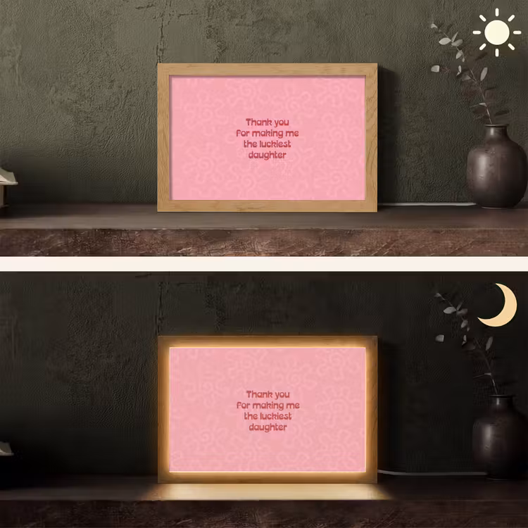 Tekst - Rood - Moederdag Light Box met kabel (Tafellamp) klein -sfeer3