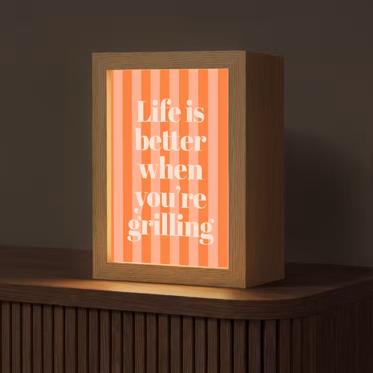 Tekst - Gestreept - Oranje - Zomer Light Box met kabel (Tafellamp) klein -z3d_website