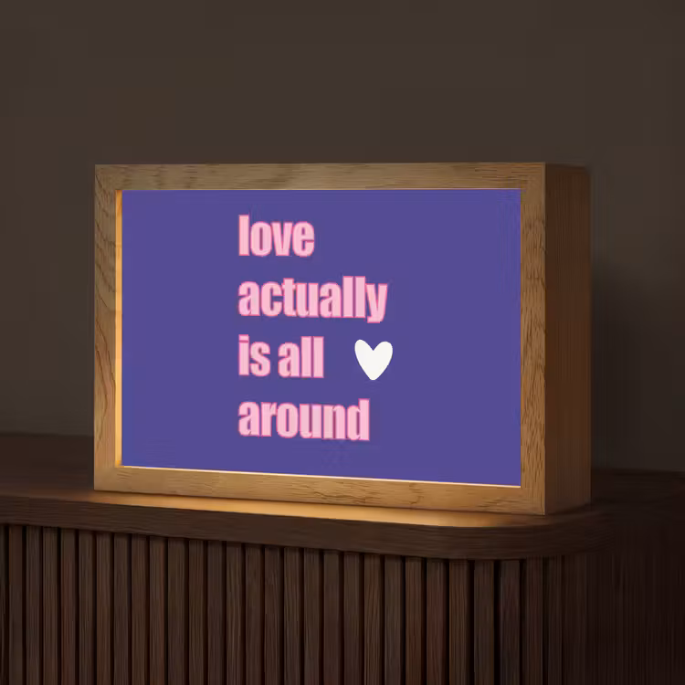 Tekst - Valentijn - Love - Blauw Light Box met kabel (Tafellamp) klein -z3d_website