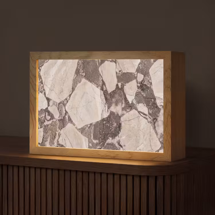 Textuur - Marmer - Abstract - Beige - Bruin Light Box met kabel (Tafellamp) klein -z3d_website