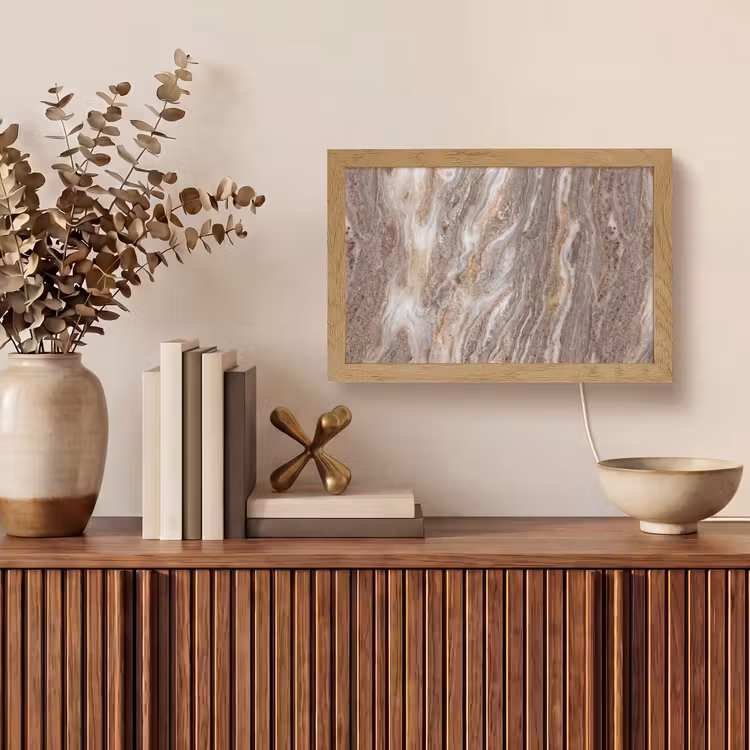 Textuur - Steen - Abstract - Beige Light Box met kabel (Tafellamp) klein -sfeer2