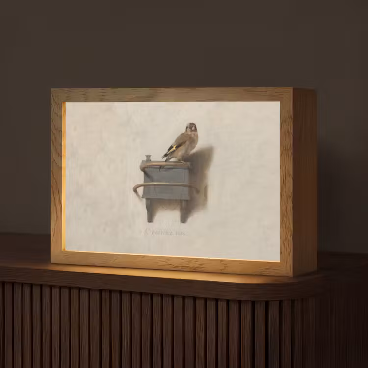 Het Puttertje - Schilderij - Fabricius - Oude Meester Light Box met kabel (Tafellamp) klein -z3d_website