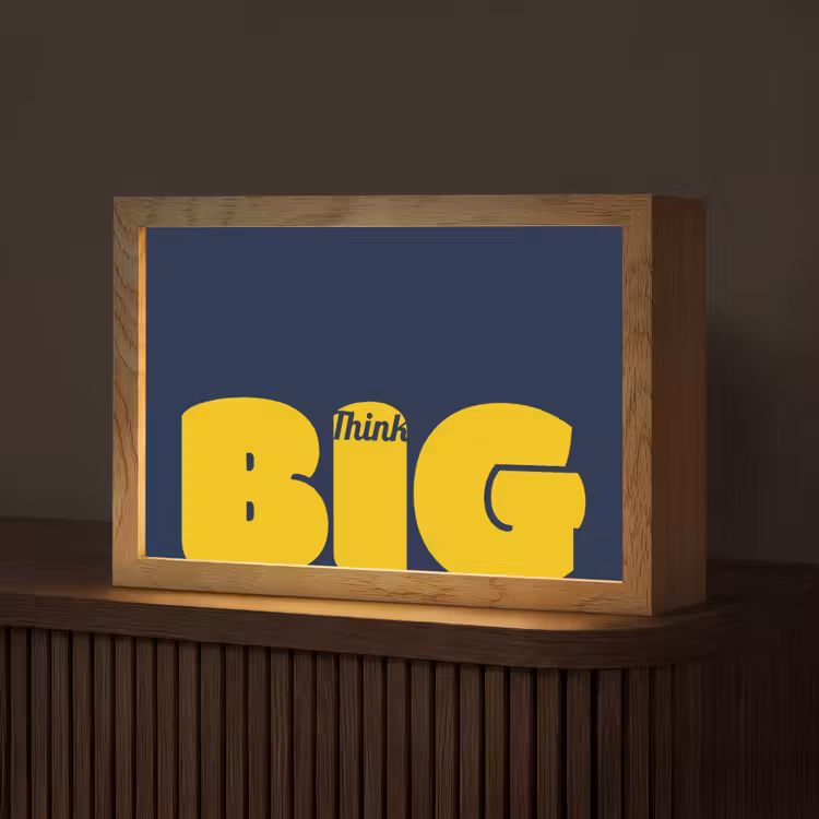 Think big - Blauw - Geel Light Box met kabel (Tafellamp) klein -z3d_website