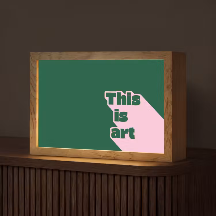 This is art - Schaduw - Roze Light Box met kabel (Tafellamp) klein -z3d_website