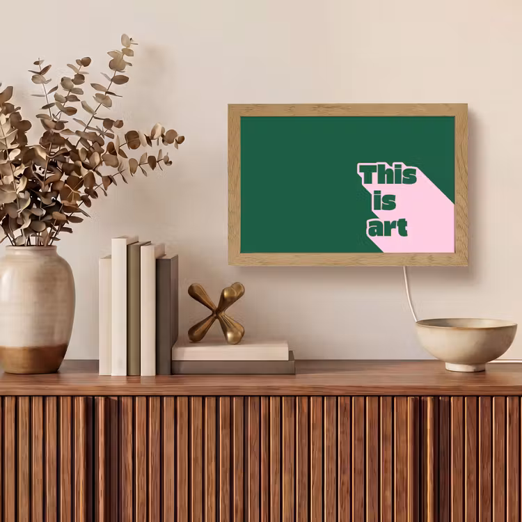 This is art - Schaduw - Roze Light Box met kabel (Tafellamp) klein -sfeer2