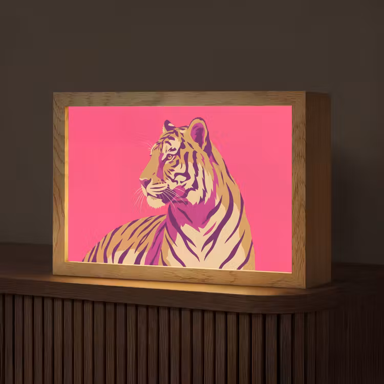 Tijger - Modern - Neon Light Box met kabel (Tafellamp) klein -z3d_website