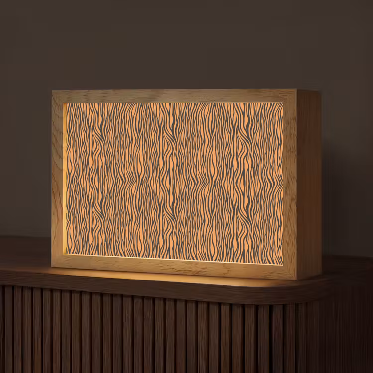 Tijger - Oranje - Patroon - Strepen Light Box met kabel (Tafellamp) klein 924 -z3d_website
