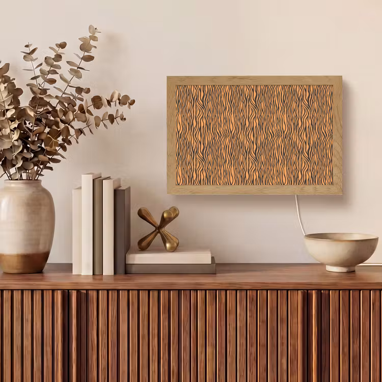 Tijger - Oranje - Patroon - Strepen Light Box met kabel (Tafellamp) klein 924 -sfeer2