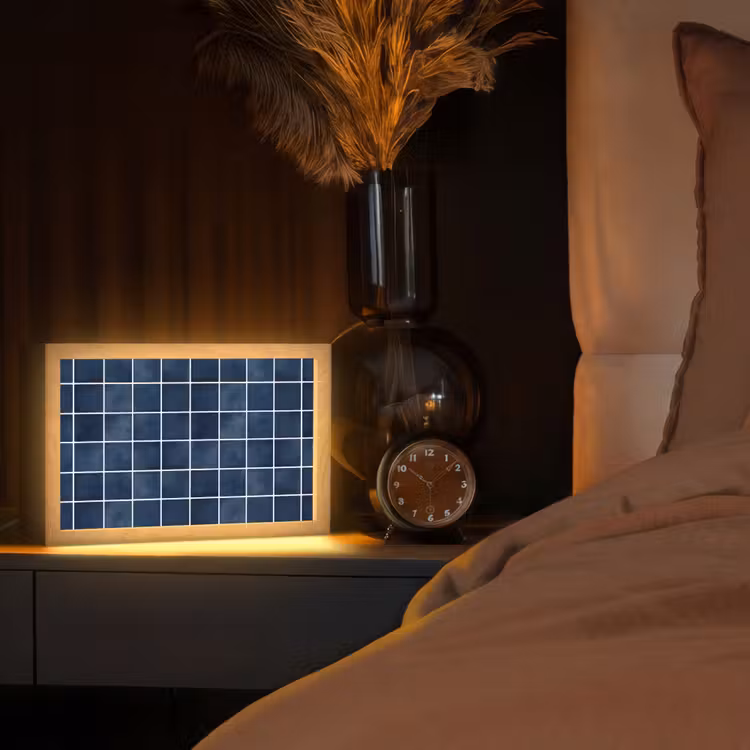Tegel - Modern - Blauw Light Box met kabel (Tafellamp) klein 924 -sfeer1