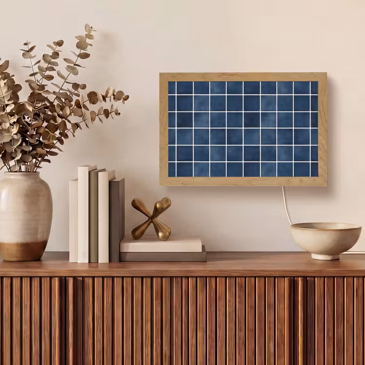 Tegel - Modern - Blauw Light Box met kabel (Tafellamp) klein 924 -sfeer2