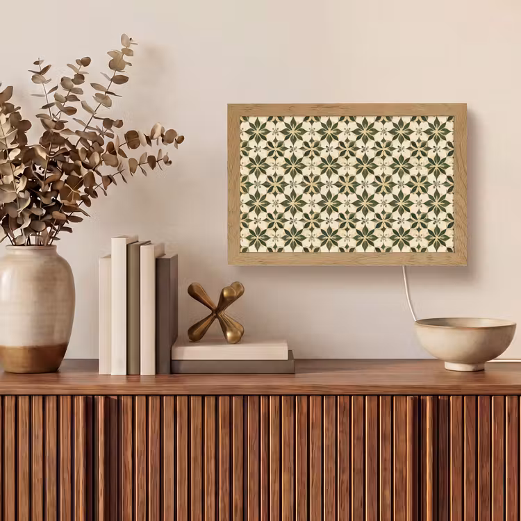 Tegel - Dessin - Groen Light Box met kabel (Tafellamp) klein 924 -sfeer2