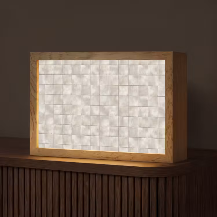 Tegels - Natuurlijk - Grijs Light Box met kabel (Tafellamp) klein 924 -z3d_website