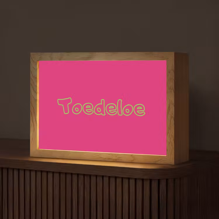 Toedeloe - Groen - Roze Light Box met kabel (Tafellamp) klein -z3d_website